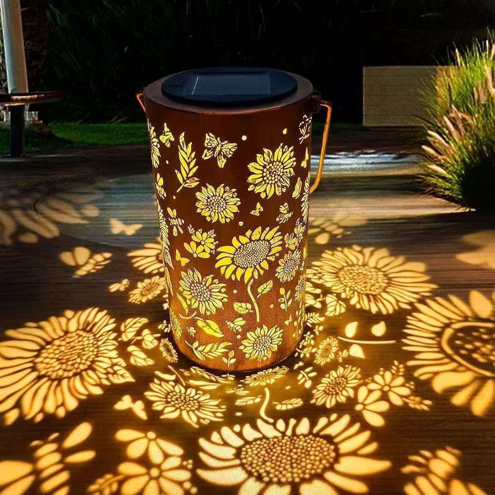 Outdoor Lighting Driveway - Sonnenblumenlicht und Schattenlicht, wasserdichte Außenleuchte, solarbetrieben,