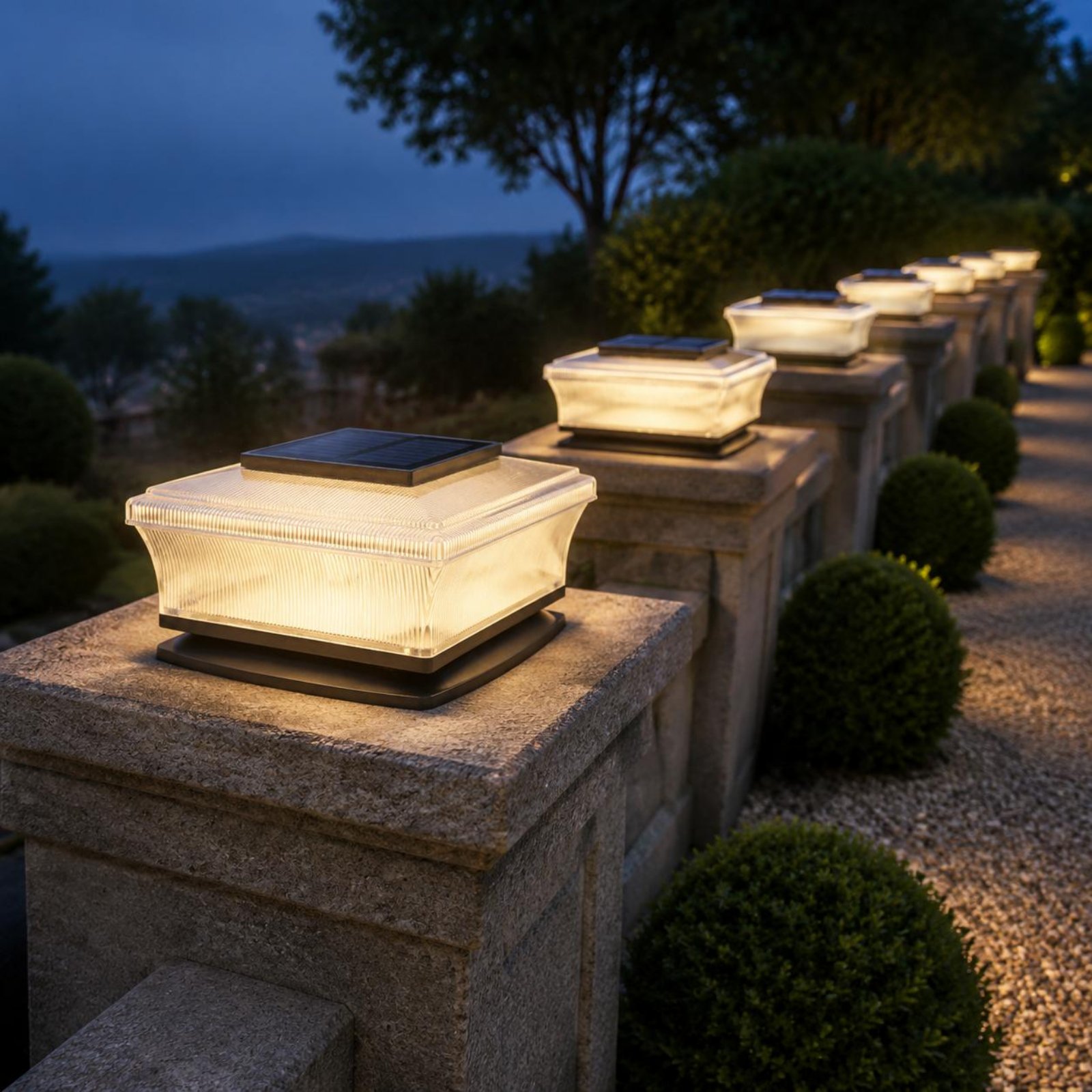 Outdoor Lighting Bulbs - Solar-Pfostenkappenleuchte Kabellose Quadratische Pfostenleuchte Außenbeleuchtung 3000K