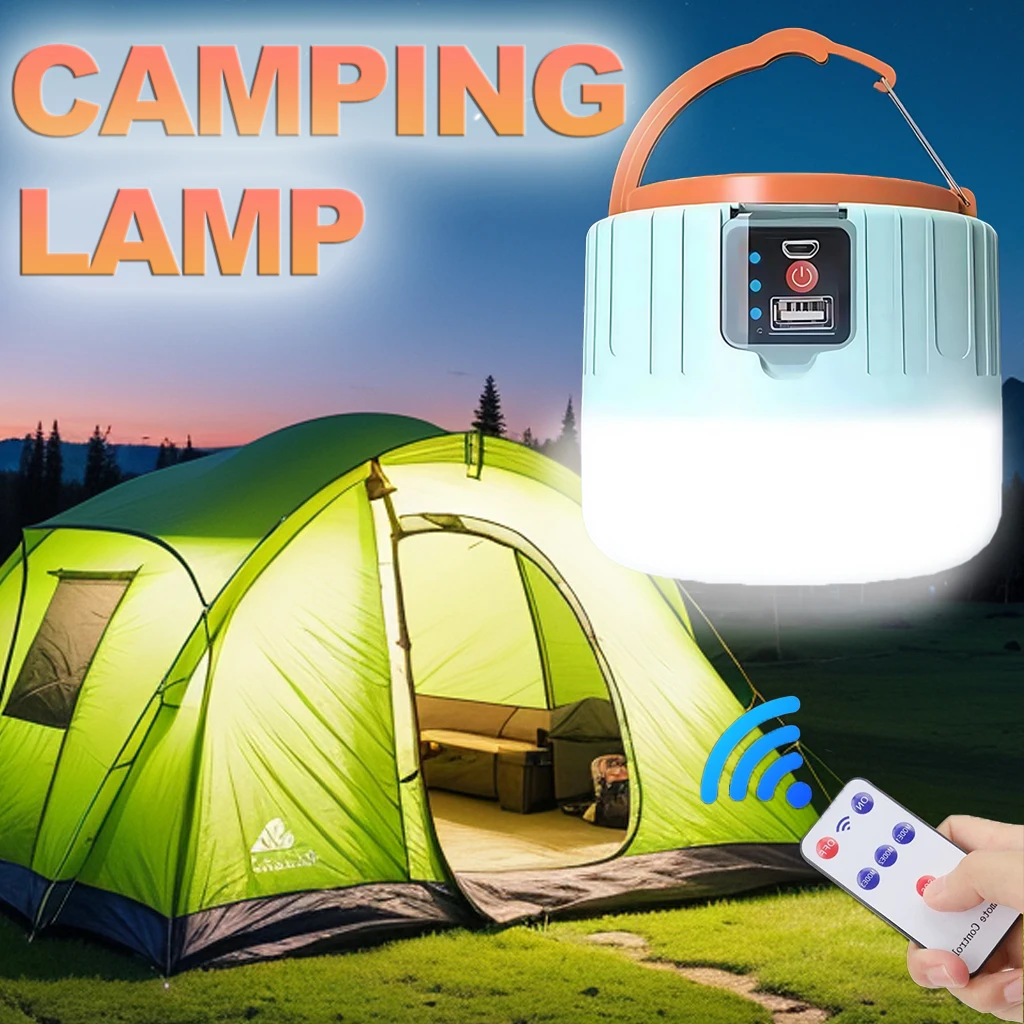 Outdoor Lighting Bulbs - Solar-Camping-Laterne, wiederaufladbar, tragbares LED-Arbeitslicht mit Fernbedienung,