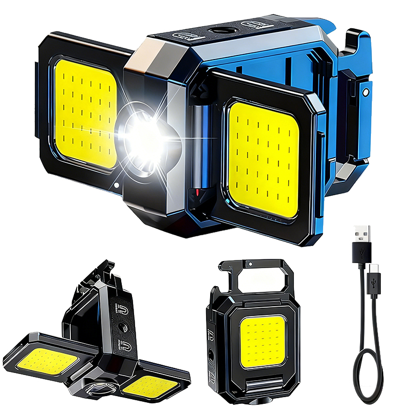 Outdoor Lighting Bulbs - Mini-Taschenlampe, Schlüsselanhänger-Licht, COB-Arbeitsleuchte, wiederaufladbare USB-Lampe mit