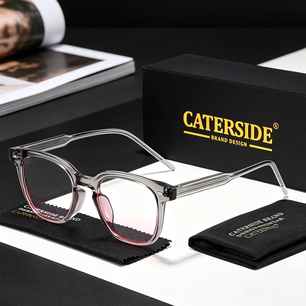 Outdoor Lighting High Quality - CATERSIDE Damen Anti-Blaulicht-Brille Hochwertige Tr-90 Quadratische