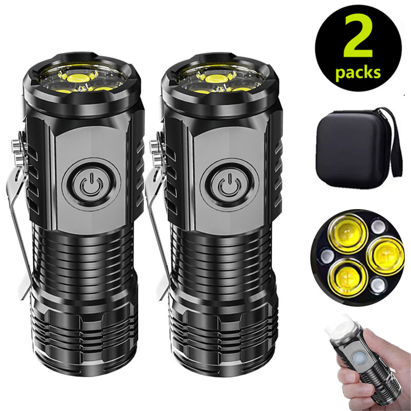 Outdoor Lighting Brands - Mini-3LED-Taschenlampe mit Stiftclip, Nachtwandern, tragbare Helligkeit,
