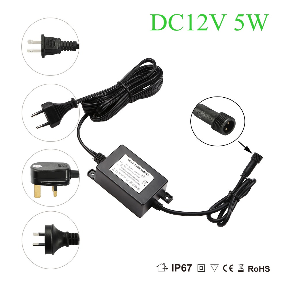 Outdoor Lighting Uk - IP67 Wasserdichter DC12V 5W Transformator Netzteil