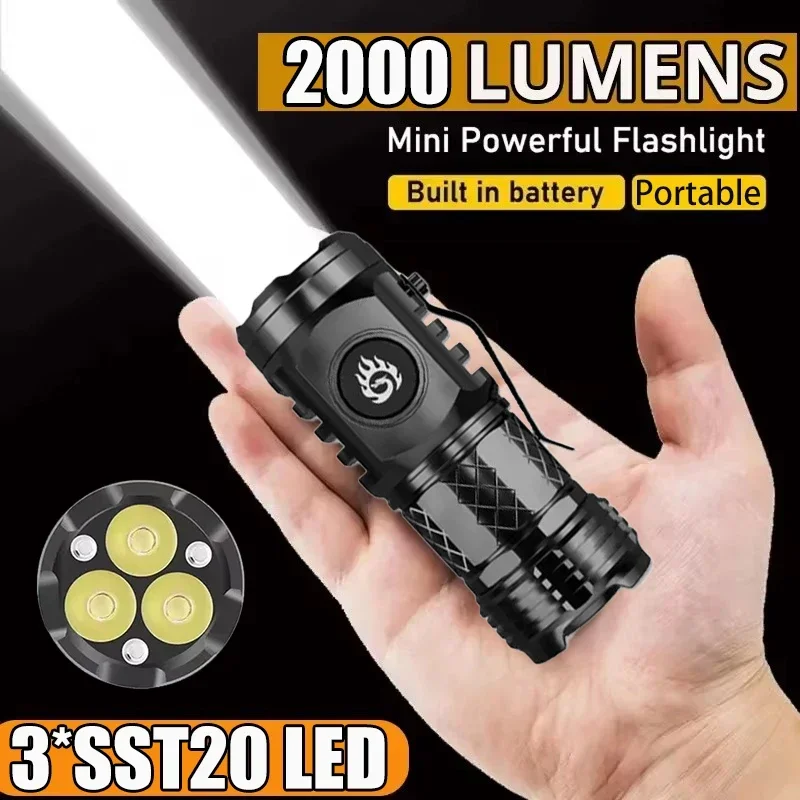 Outdoor Lighting Brands - Hochleistungs-Taktische Taschenlampe 3LED Mini-Schlüsselanhänger-Fackel USB-Aufladbar Wasserdichte