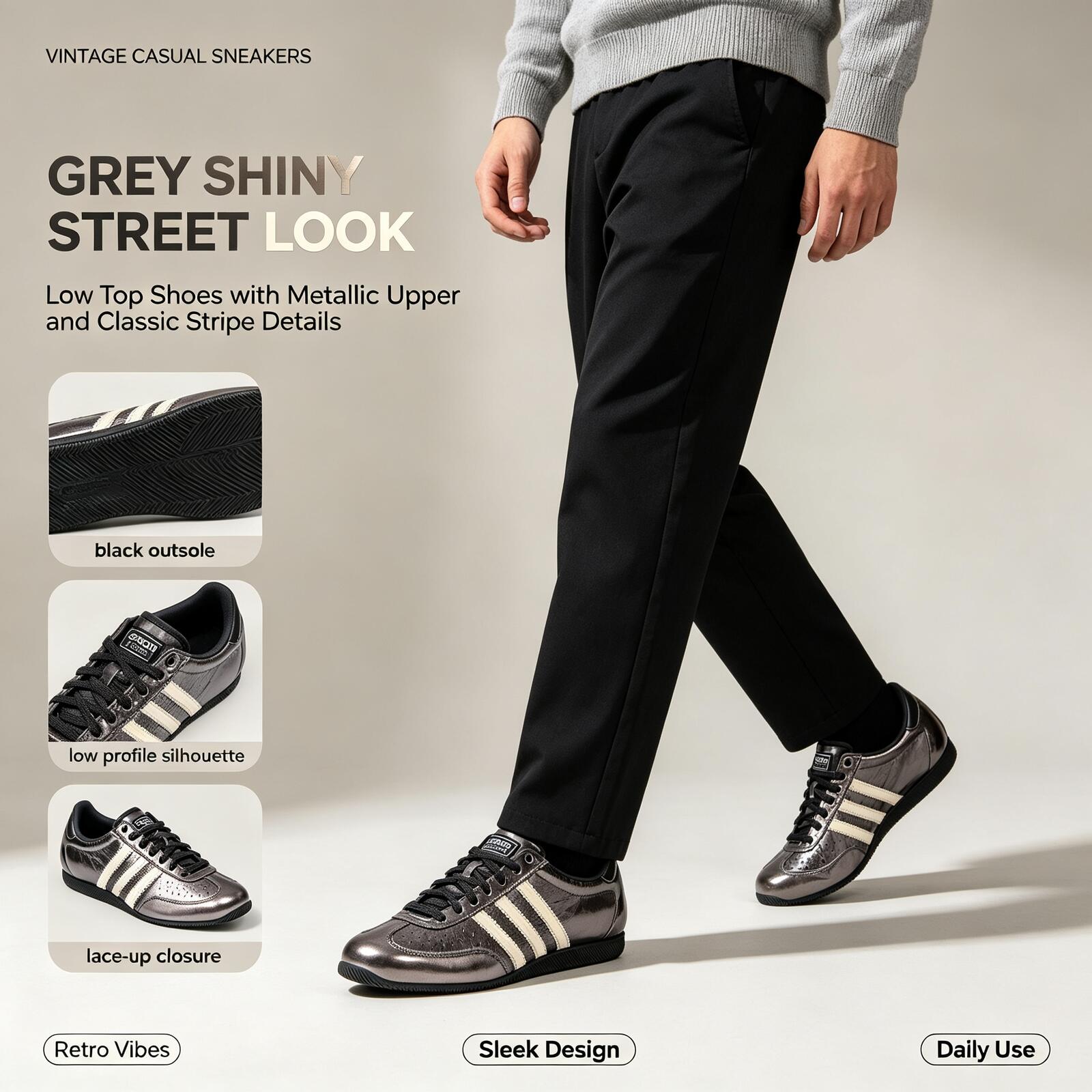 Outdoor Lighting Hong Kong - Adidas Originals Metallic Grey Low-Top-Sneaker für