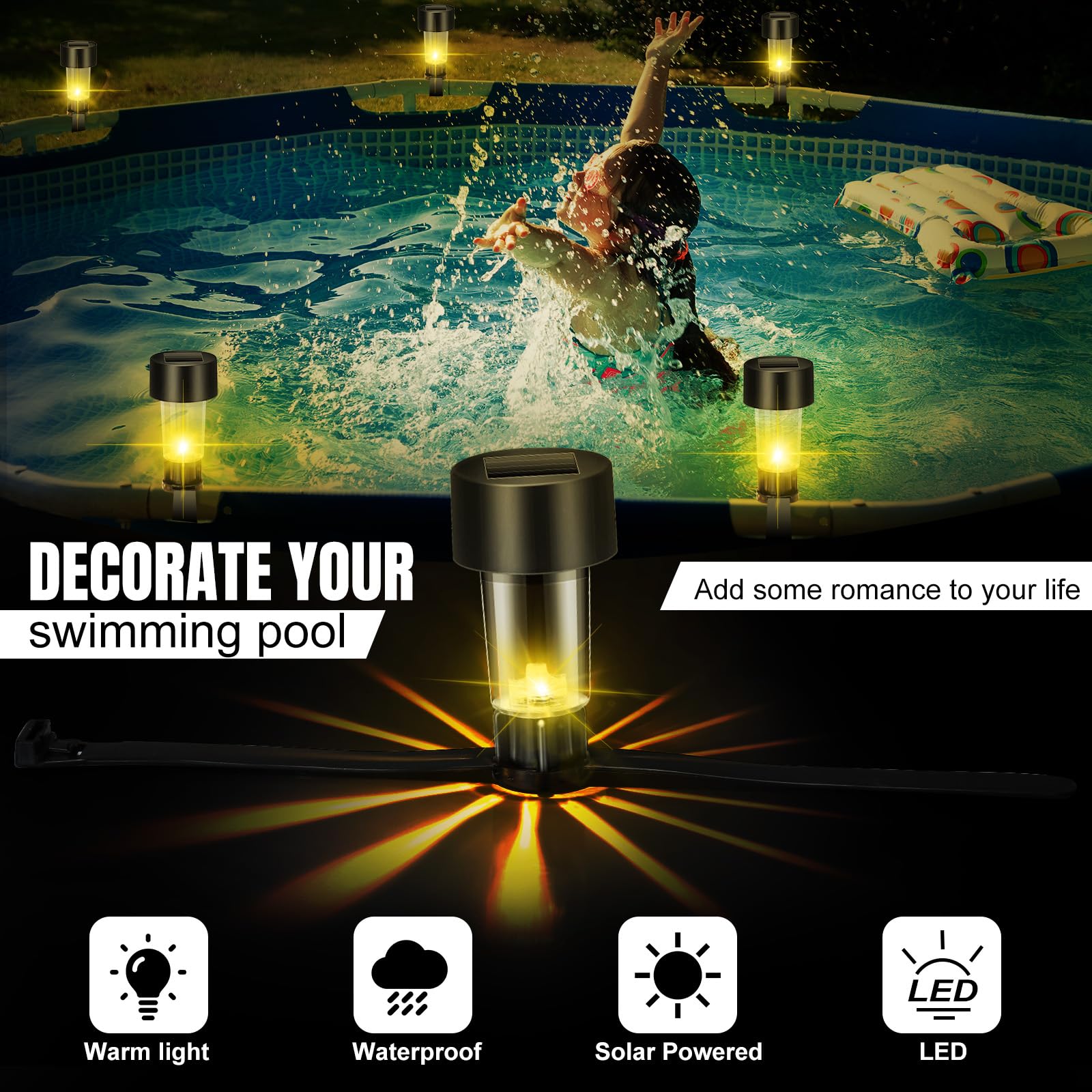 6er-Pack Solar-Pool-Lichtrahme – Outdoor Lighting On Fence Bewertung und Preis