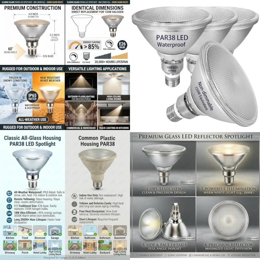 Glasreflektor PAR38 LED-Lampen – Outdoor Lighting Bulbs Bewertung und Preis