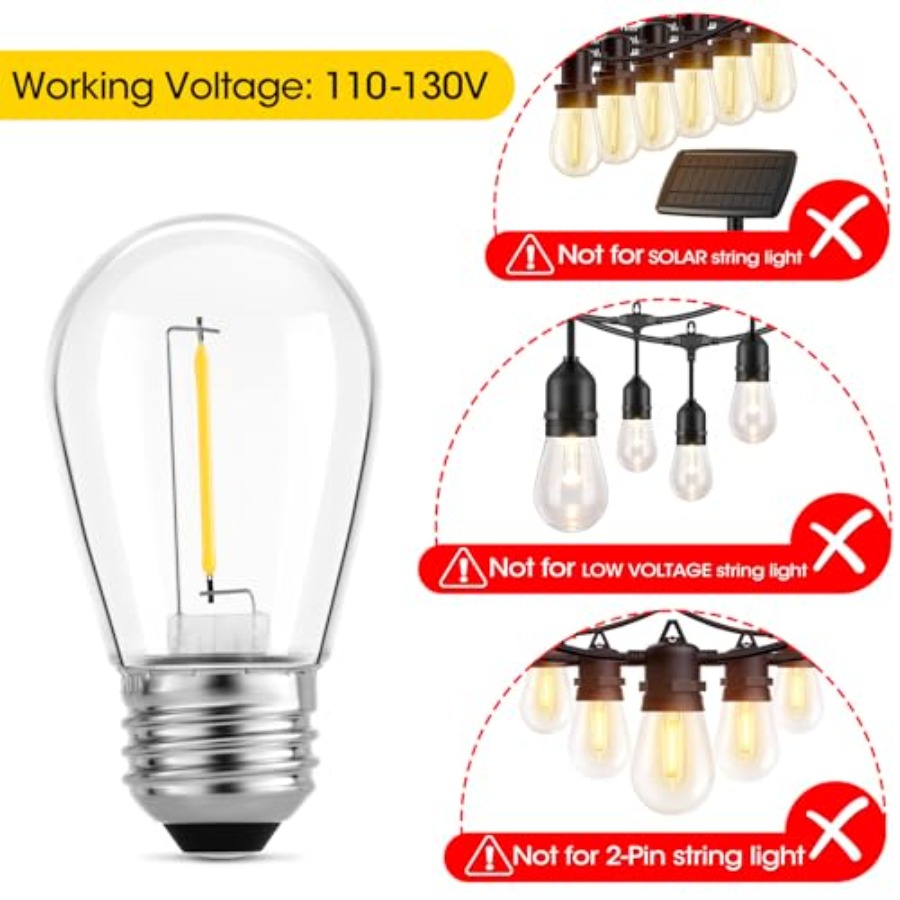 36er-Pack S14 LED-Glühbirnen f – Outdoor Lighting Bulbs Bewertung und Preis