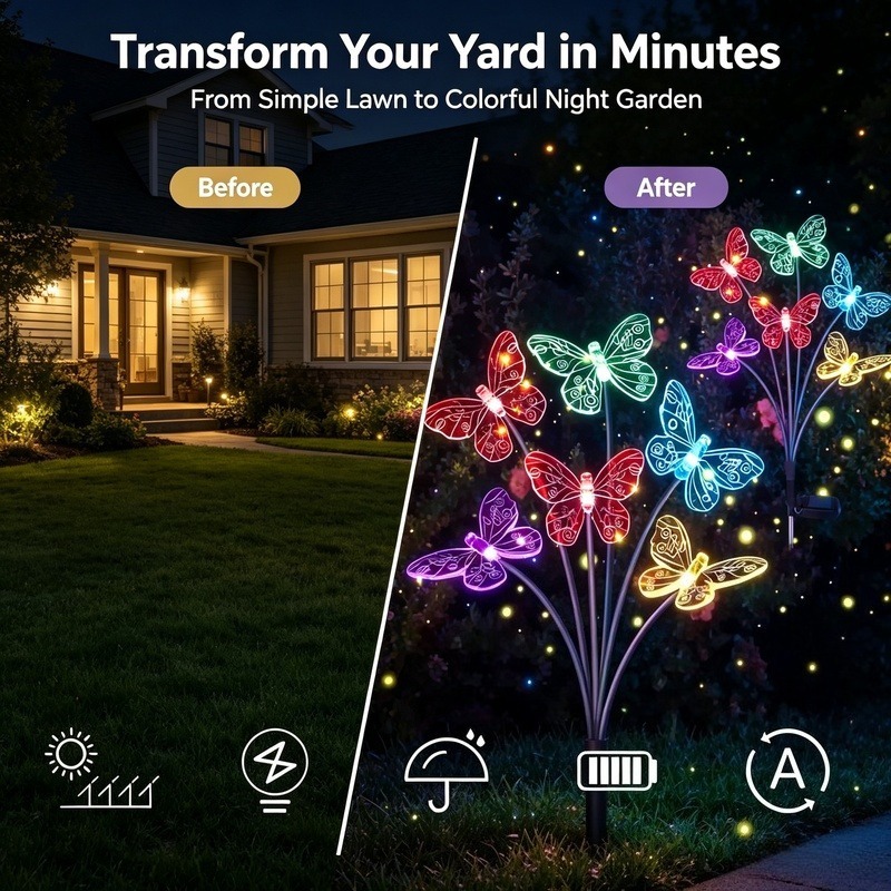 Solarbetriebene Schmetterlings – Outdoor Lighting Yard Bewertung und Preis