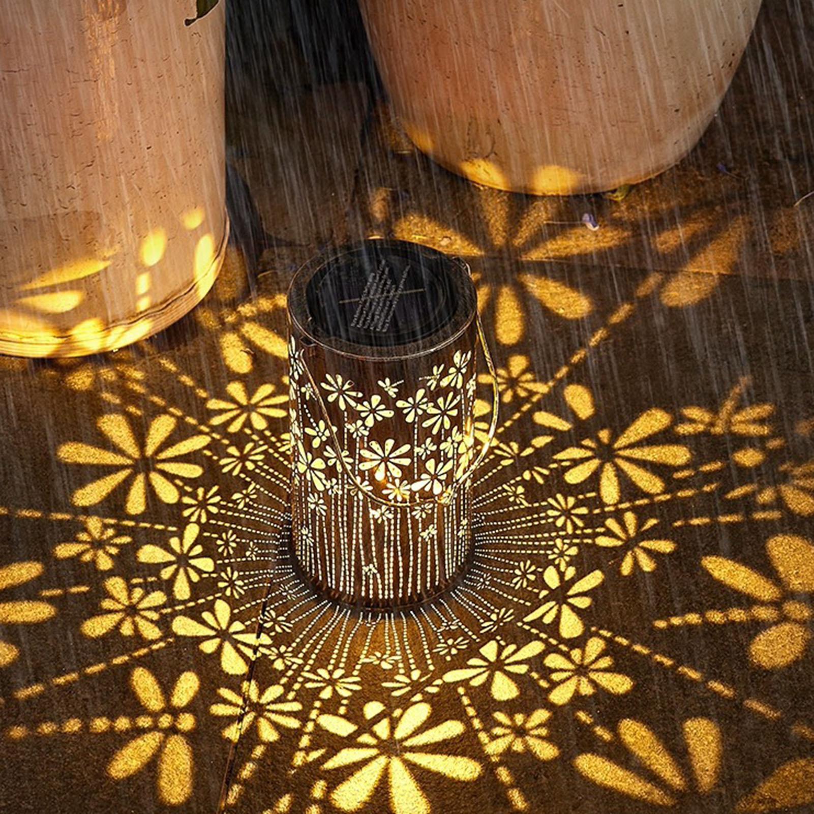 Solarlaternen, bunte Metall-Bl – Outdoor Lighting Yard Bewertung und Preis