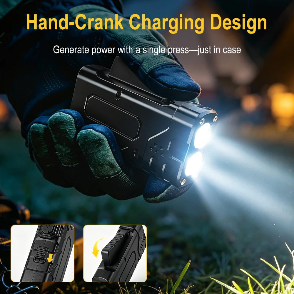 BORUIiT Handkurbel-EDC-LED-Tas – Outdoor Lighting Brands Bewertung und Preis