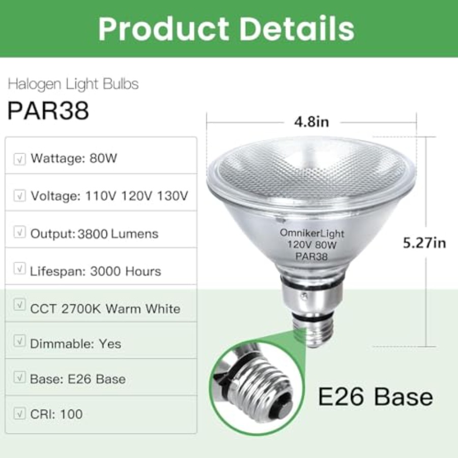PAR38 Flutlichtlampen, 80W 120 – Outdoor Lighting Bulbs Bewertung und Preis