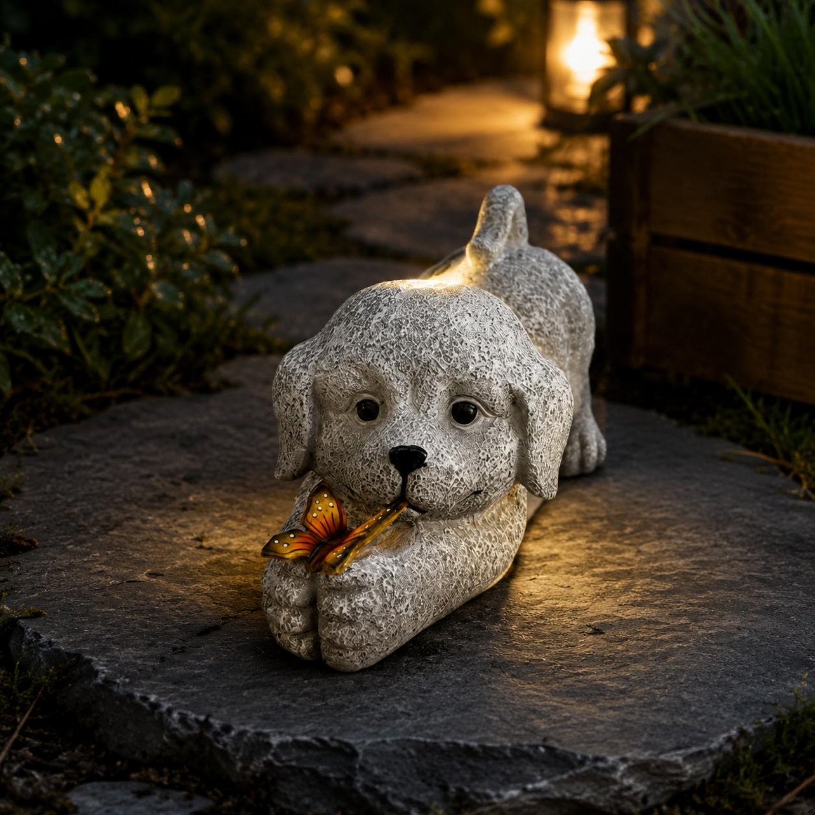 Solar-Hundestatue aus Kunsthar – Outdoor Lighting Yard Bewertung und Preis