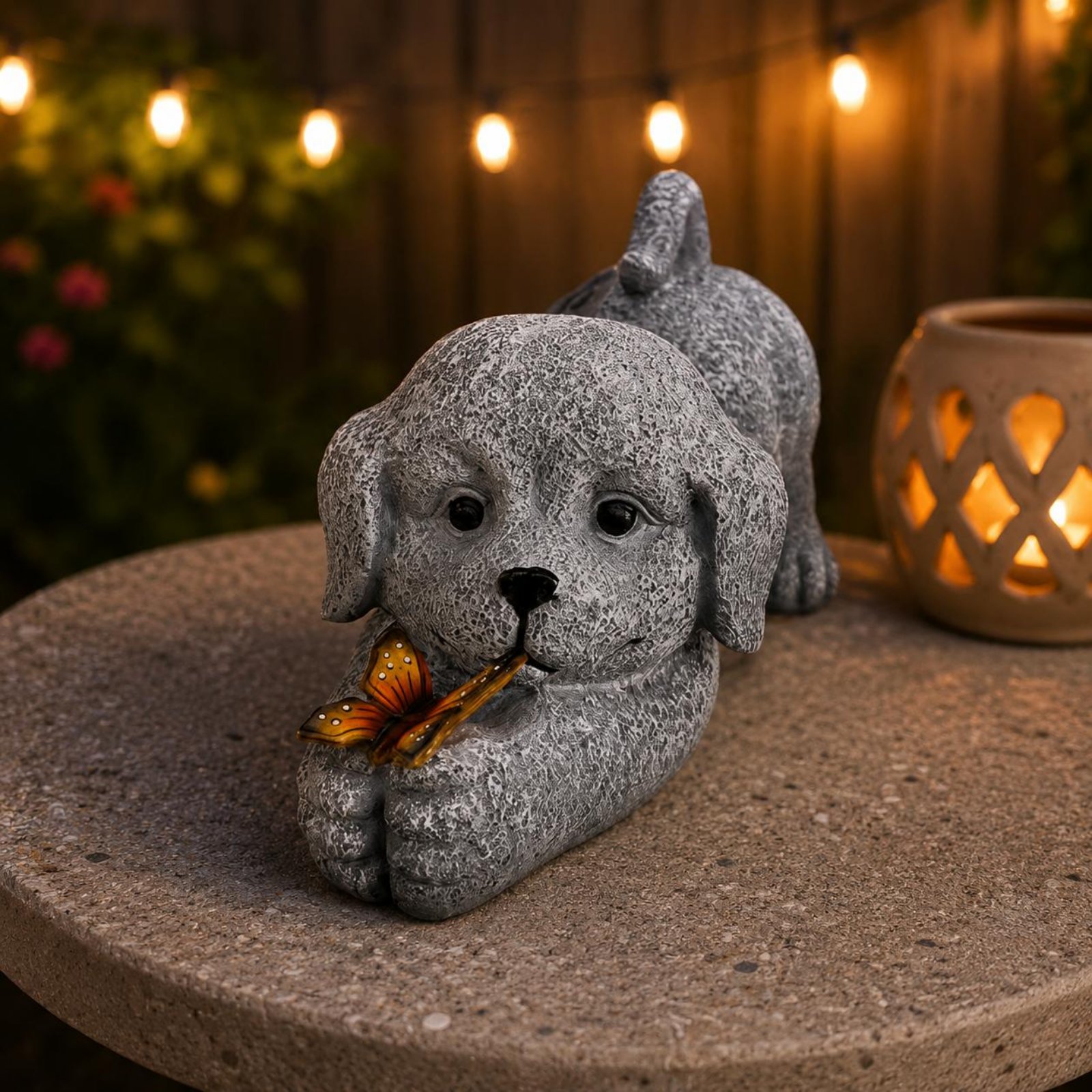 Solar-Hundestatue aus Kunsthar – Outdoor Lighting Yard Bewertung und Preis