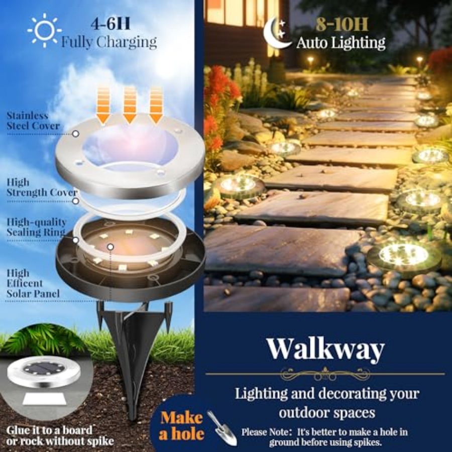 Solar-Bodenleuchten, Solar-Auß – Outdoor Lighting Driveway Bewertung und Preis