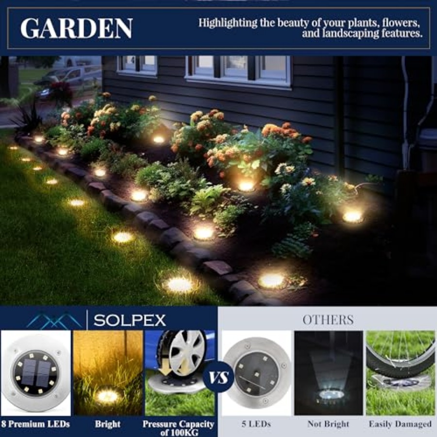 Solar-Bodenleuchten, Solar-Auß – Outdoor Lighting Driveway Bewertung und Preis